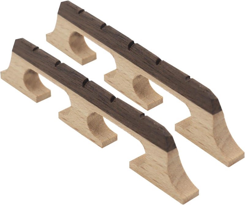Cheerock 5-String Banjo Bridge, 2-Pack Ebony Maple Banjolele Bridges, Universal Fit Parts & Accessories - Image 1